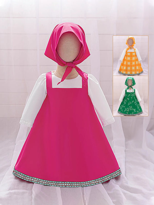Girl's Halloween Dresses Graphic Half Sleeves Special Occasion Halloween Party Halloween Costume Sweet Cotton with Hat