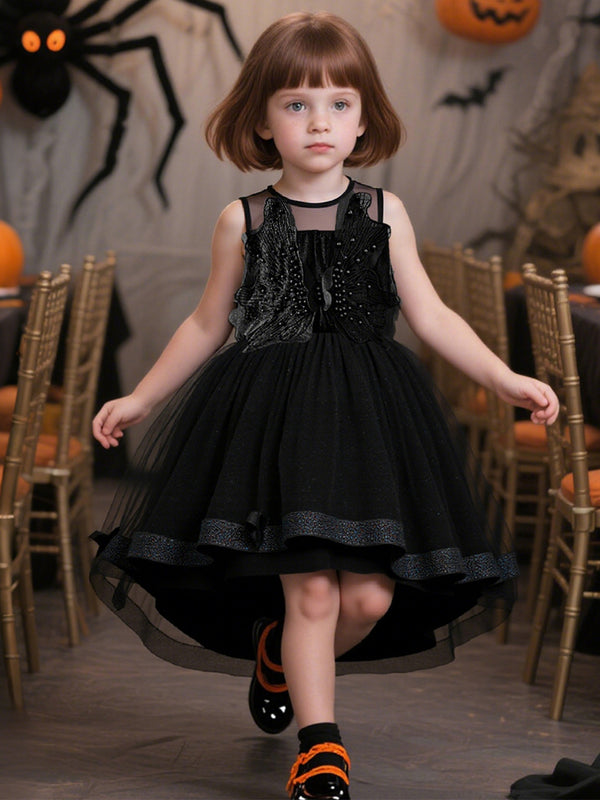 Girl's Halloween Dresses Scoop Neck Sleeveless Halloween PartyDresses/Halloween Costume Dresses With Bow
