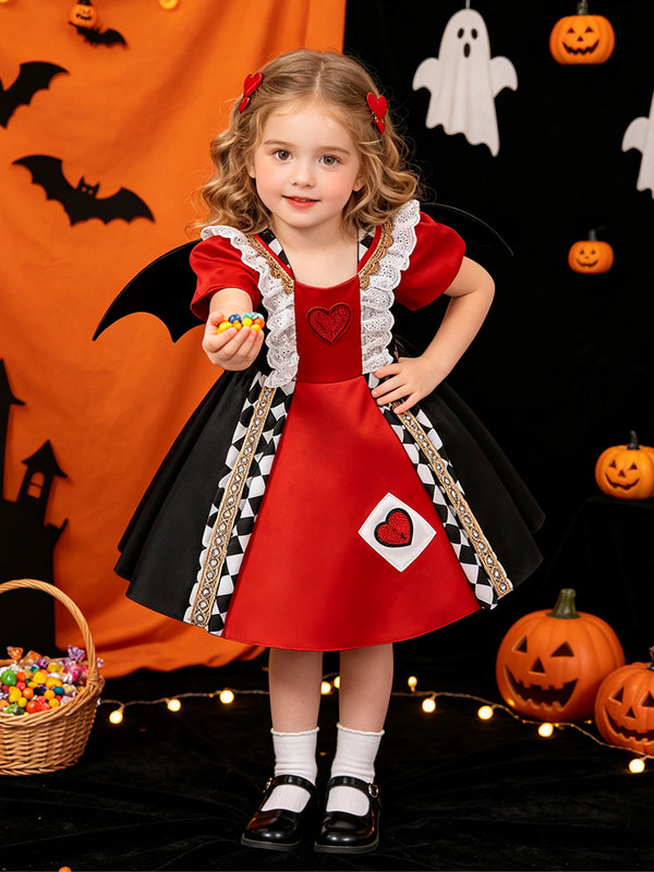 Girls Halloween Dresses Short Sleeves Special Occasion Halloween Party Halloween Costume with Lace/Bow/Sequin