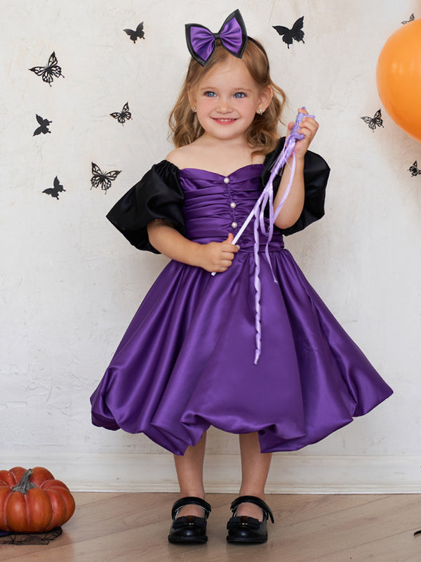 Girls Halloween Dresses Half Sleeves Special Occasion Halloween Party Halloween Costume Sweet with Pleats/Pearl
