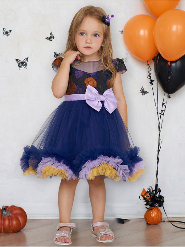 Girls Halloween Dresses Sleeveless Special Occasion Halloween Party Halloween Costume with Flowers/Ruffles/Bow