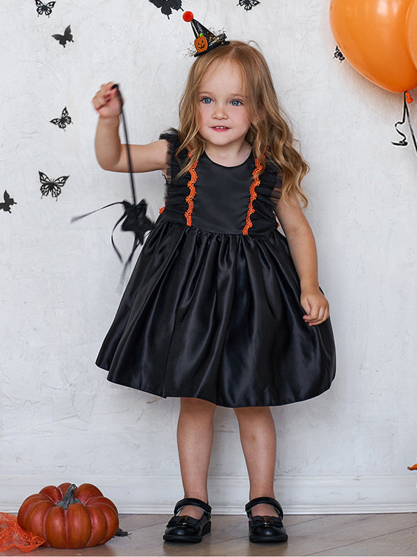 Girls Halloween Dresses Sleeveless Special Occasion Halloween Party Halloween Costume with Pleats/Ruffles/Bow